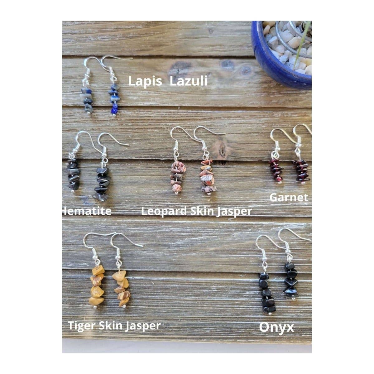 Crystal Earrings Bohemian Style: Lapis Lazuli / Silver