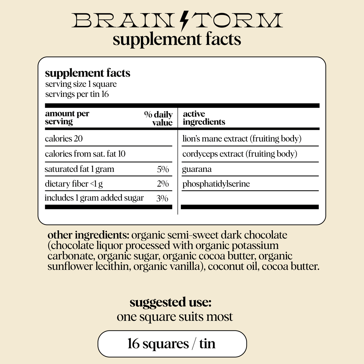 Brainstorm — mushroom chocolates for focus