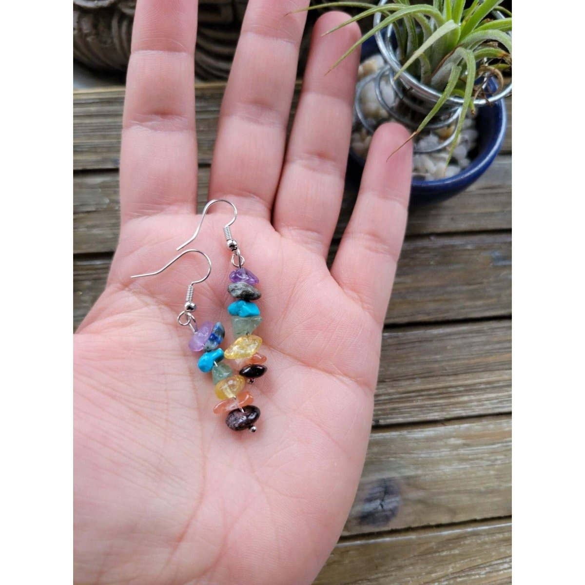 Stacked Stone Earrings | Bohemian Sty
