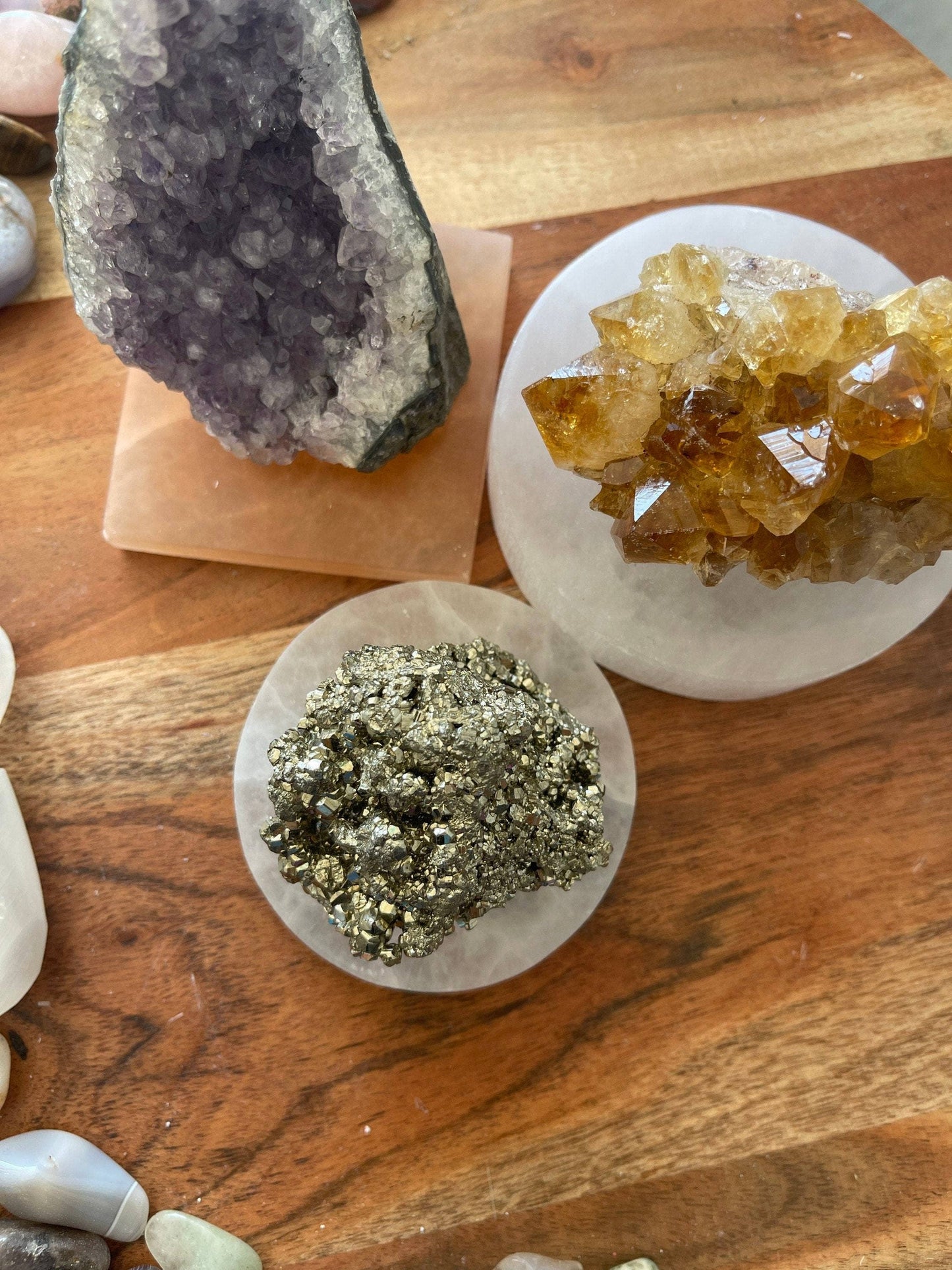 Polished Selenite Charging Station Round crystal plate, Crystal cleansing/charging Round 3.5