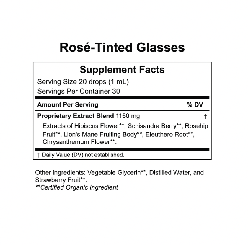 Rosé-Tinted Glasses™ - mood & skin support tincture: 30 Servings