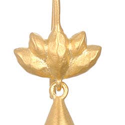 Green Onyx Lotus Drop Earrings