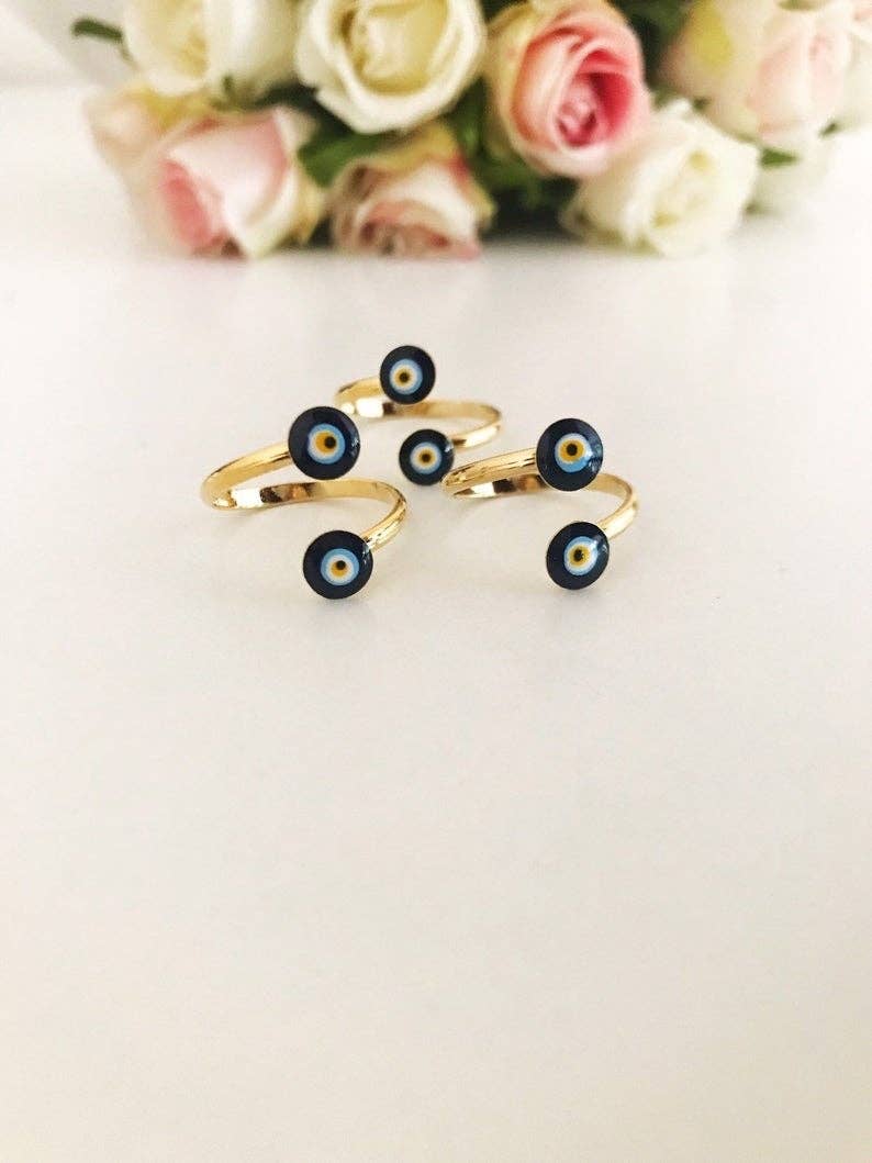 Dainty Evil Eye Blue Ring