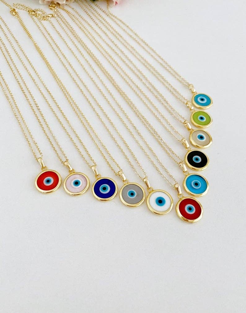 Murano Evil Eye Necklace, Evil Eye Jewelry, Glass Murano Bea: Black