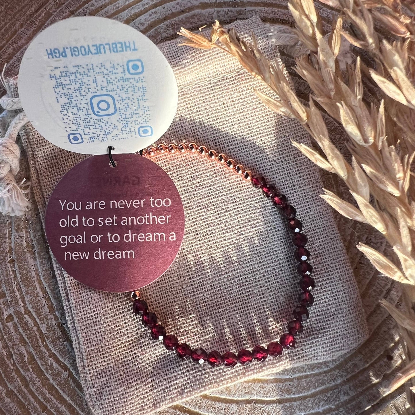 Dainty and Elegant Multi-Faceted Garnet beads + Genuine Copp