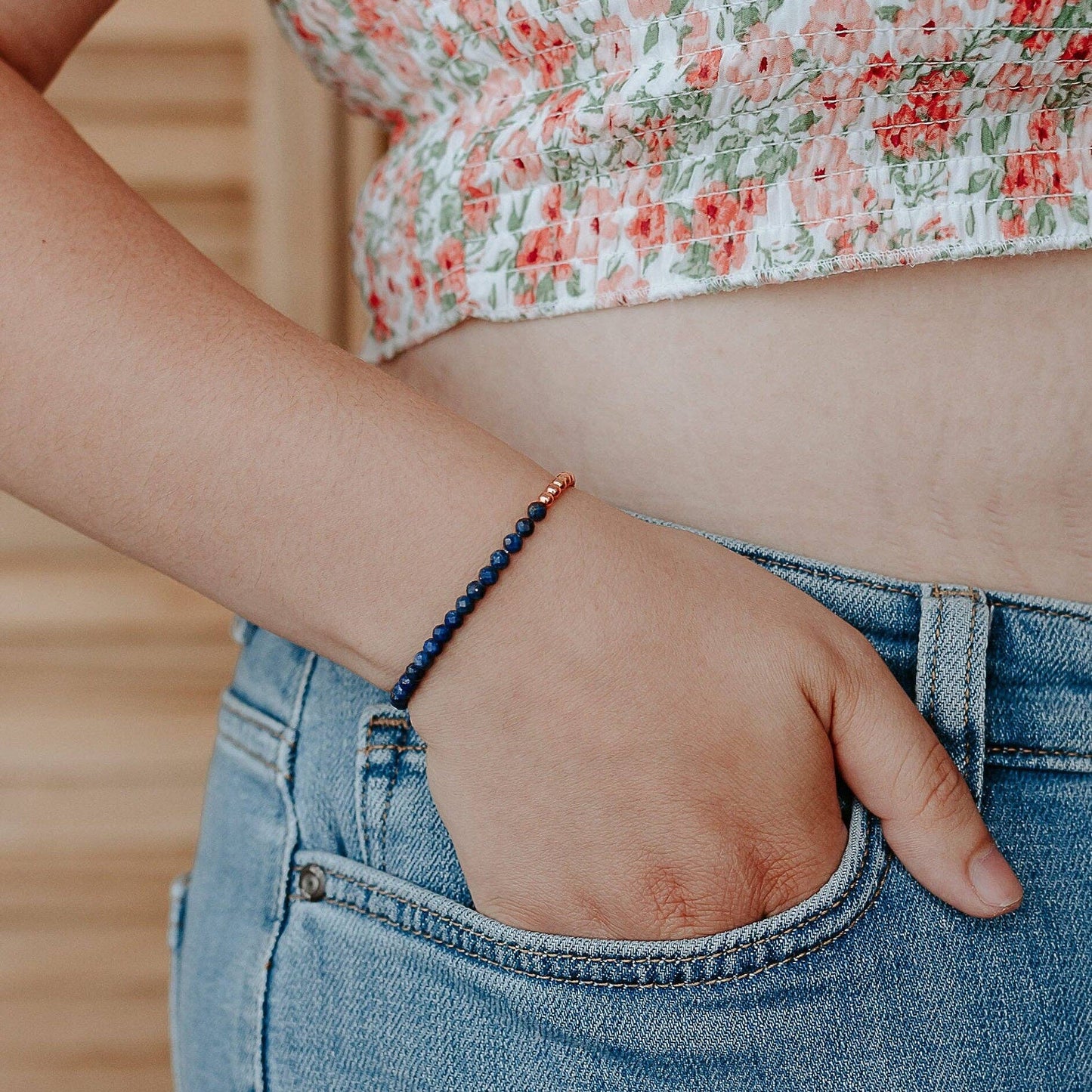 Dainty and Elegant Multi-Faceted Lapis Lazuli beads + Genuin