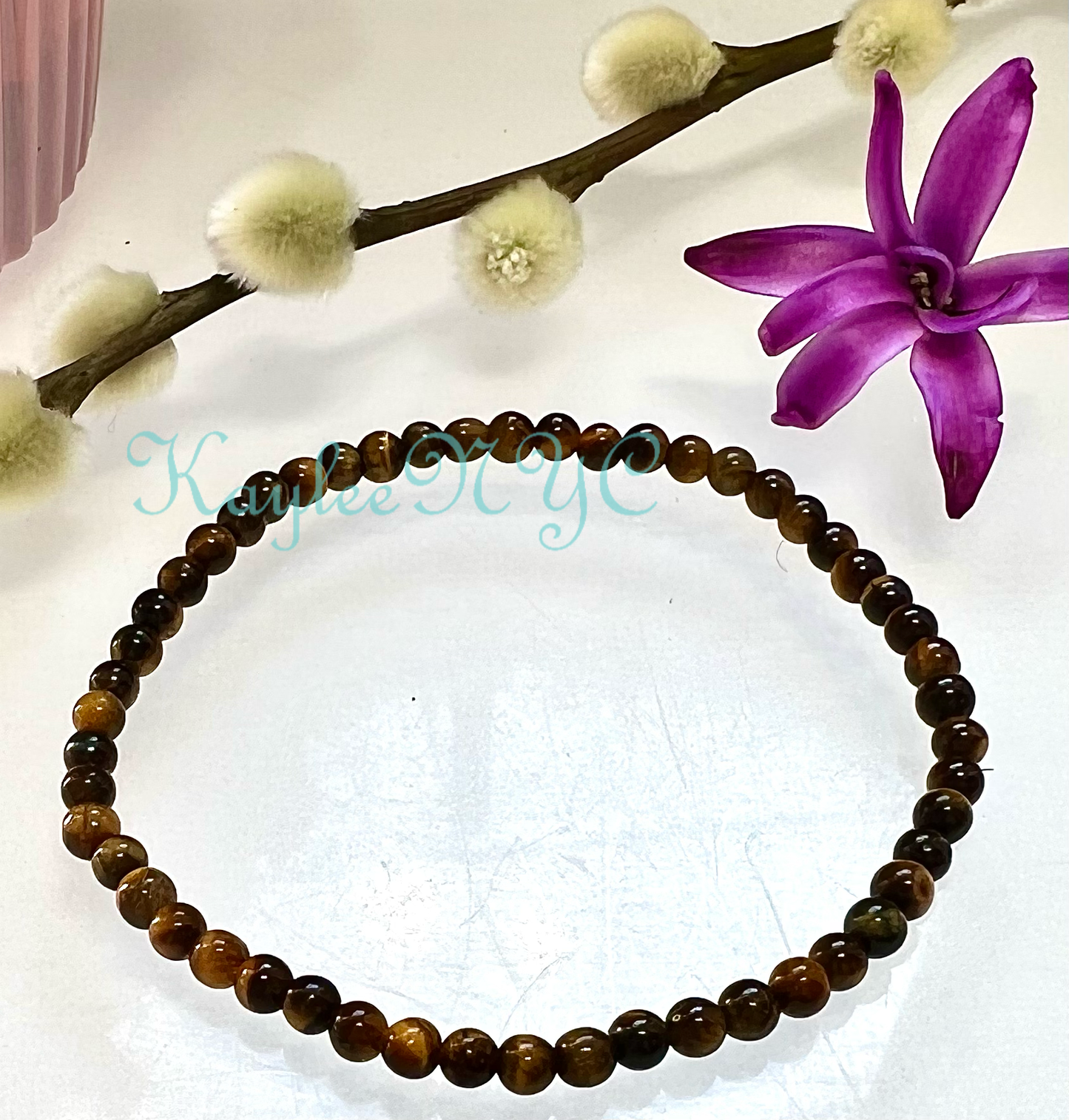 Natural Tiger Eye 4mm Crystal Healing Stretch Bracelet