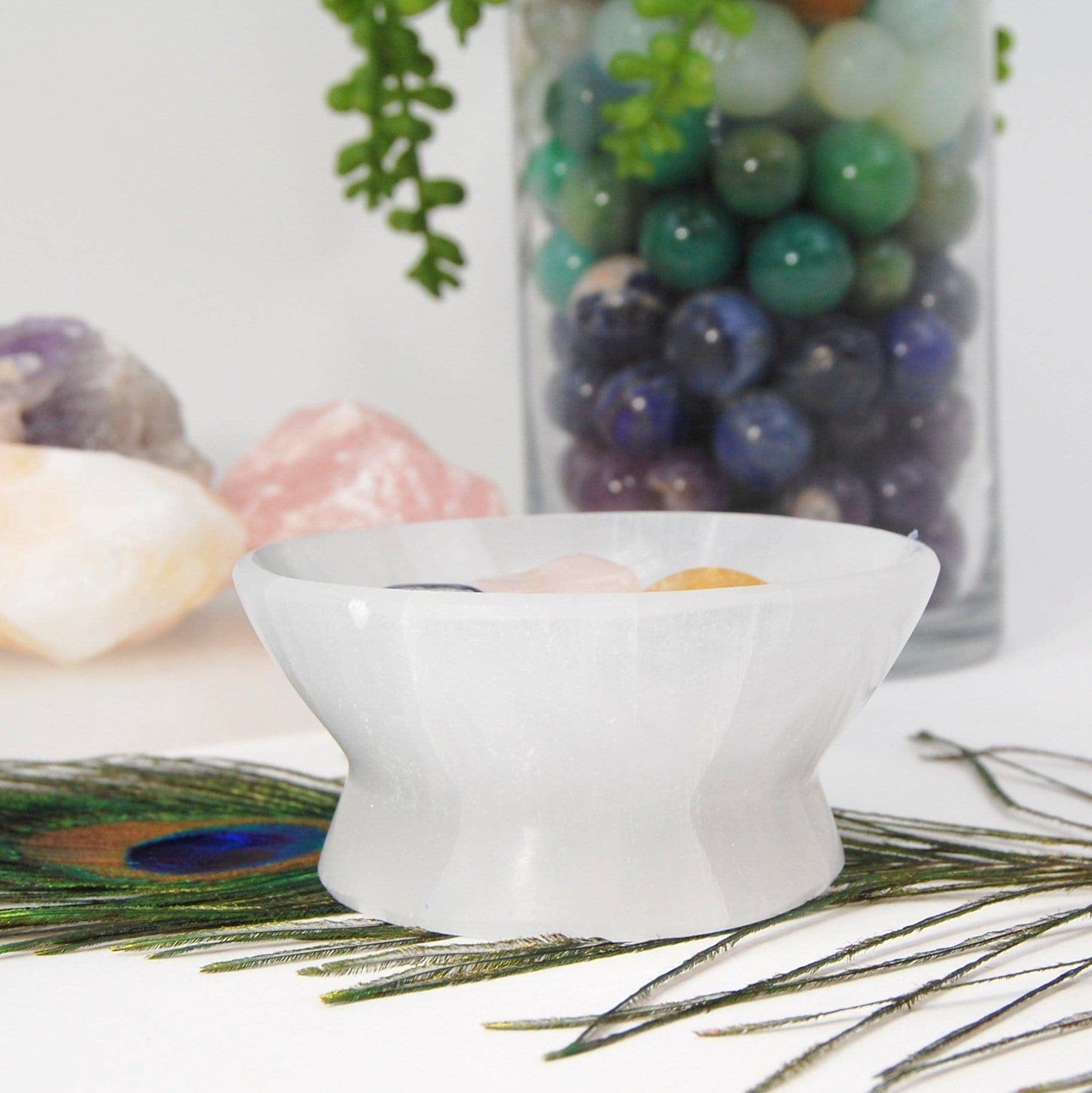 Selenite Pedestal Bowl - Reiki Stone Charging Station