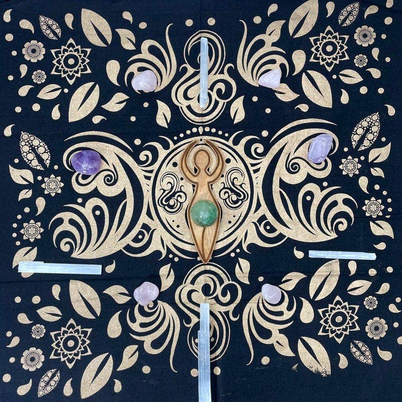 Angel Flower Crystal Grid Cloth - Alter/Tarot Cloth