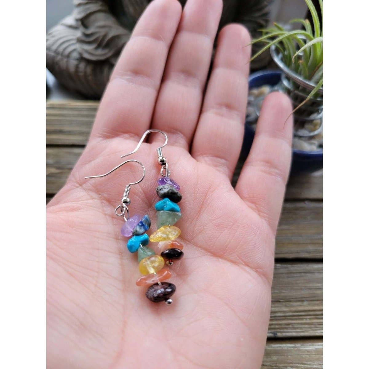 Stacked Stone Earrings | Bohemian Sty