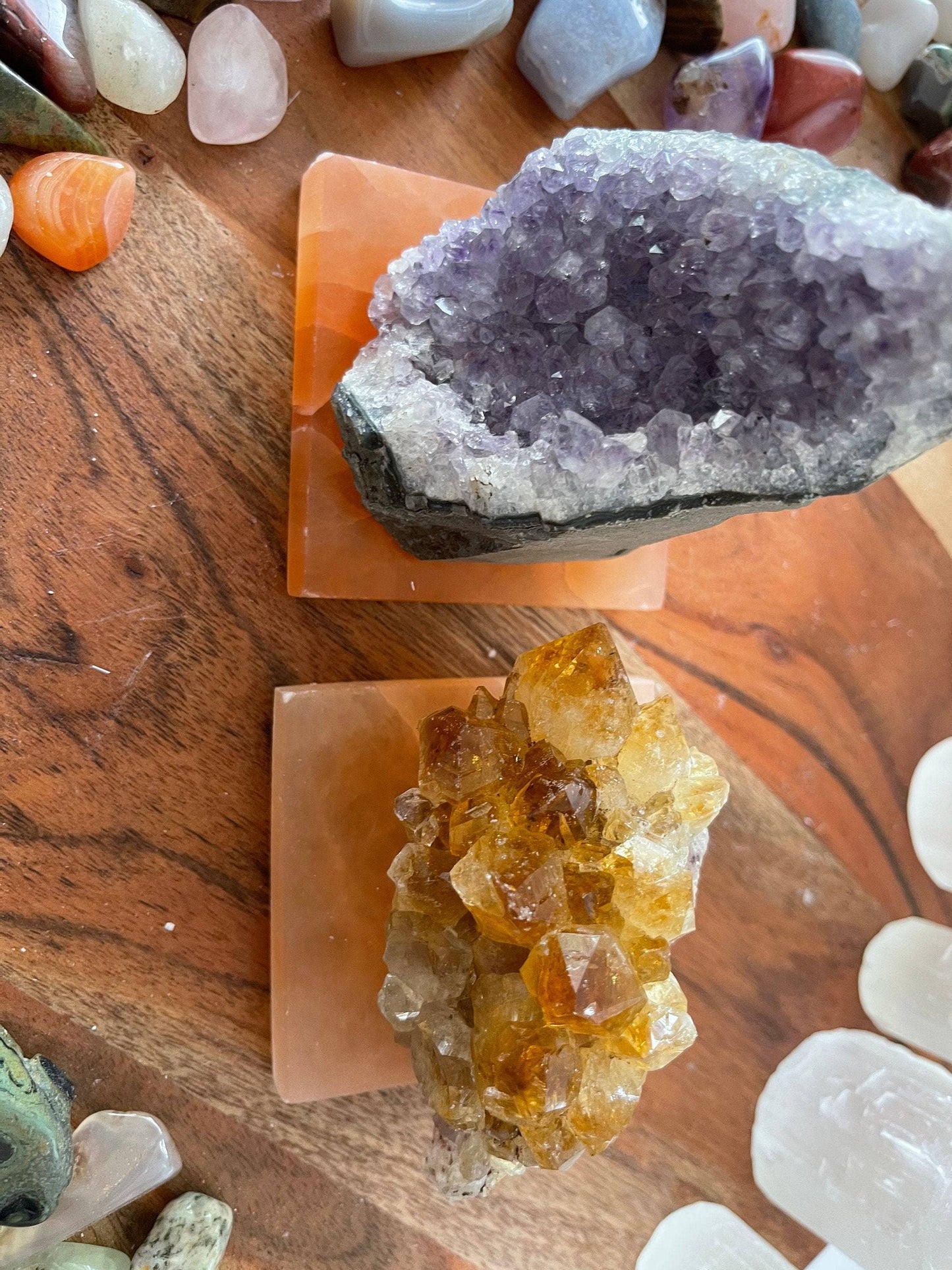 Polished Selenite Charging Station Round crystal plate, Crystal cleansing/charging Round 3.5