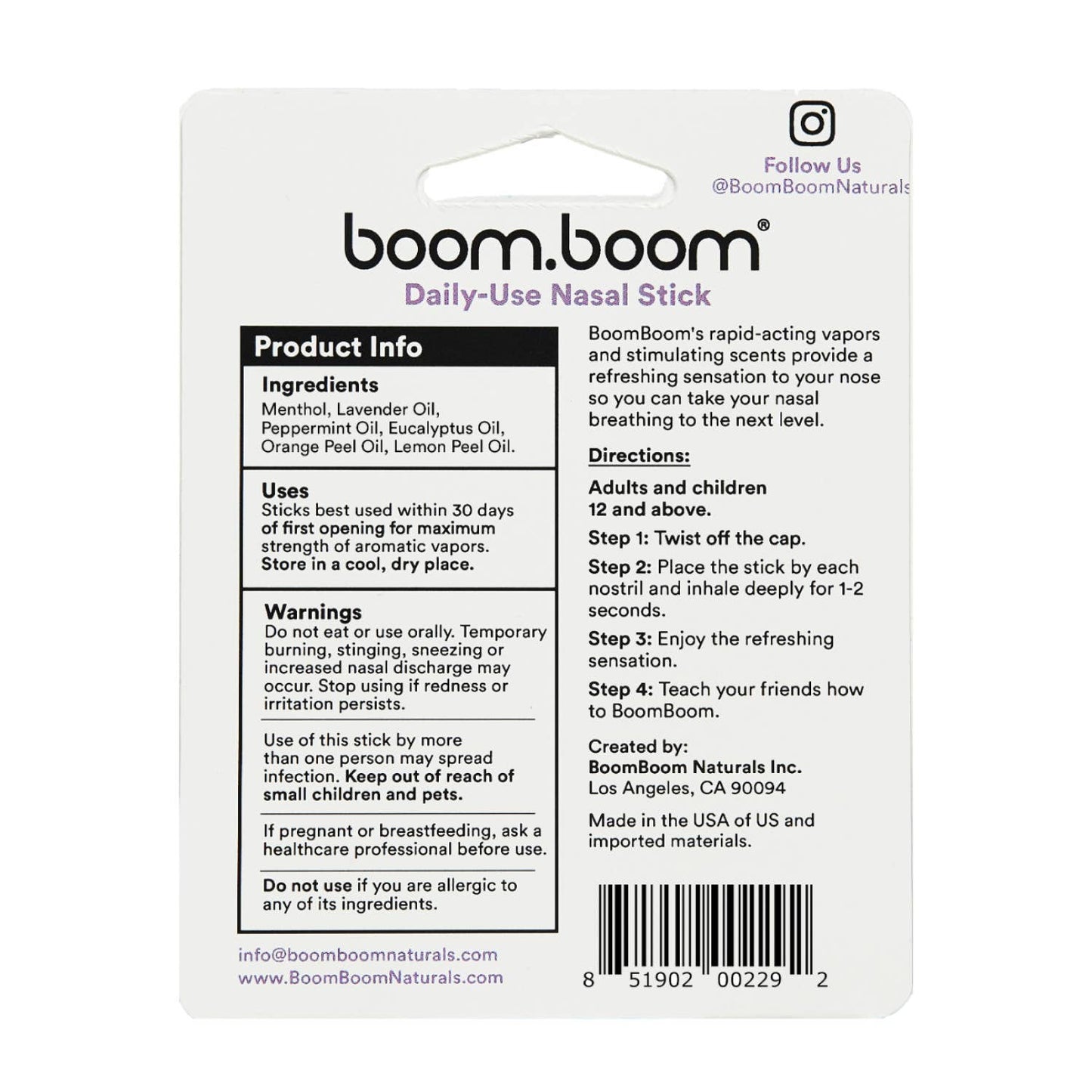 boom.boom Nasal Stick - Lavender