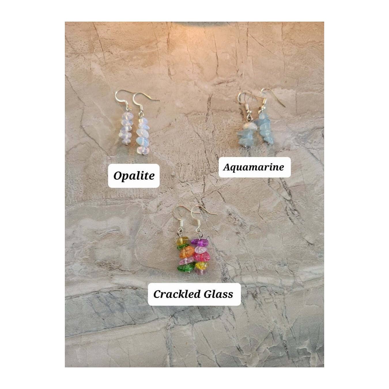 Crystal Earrings Bohemian Style: Lapis Lazuli / Silver