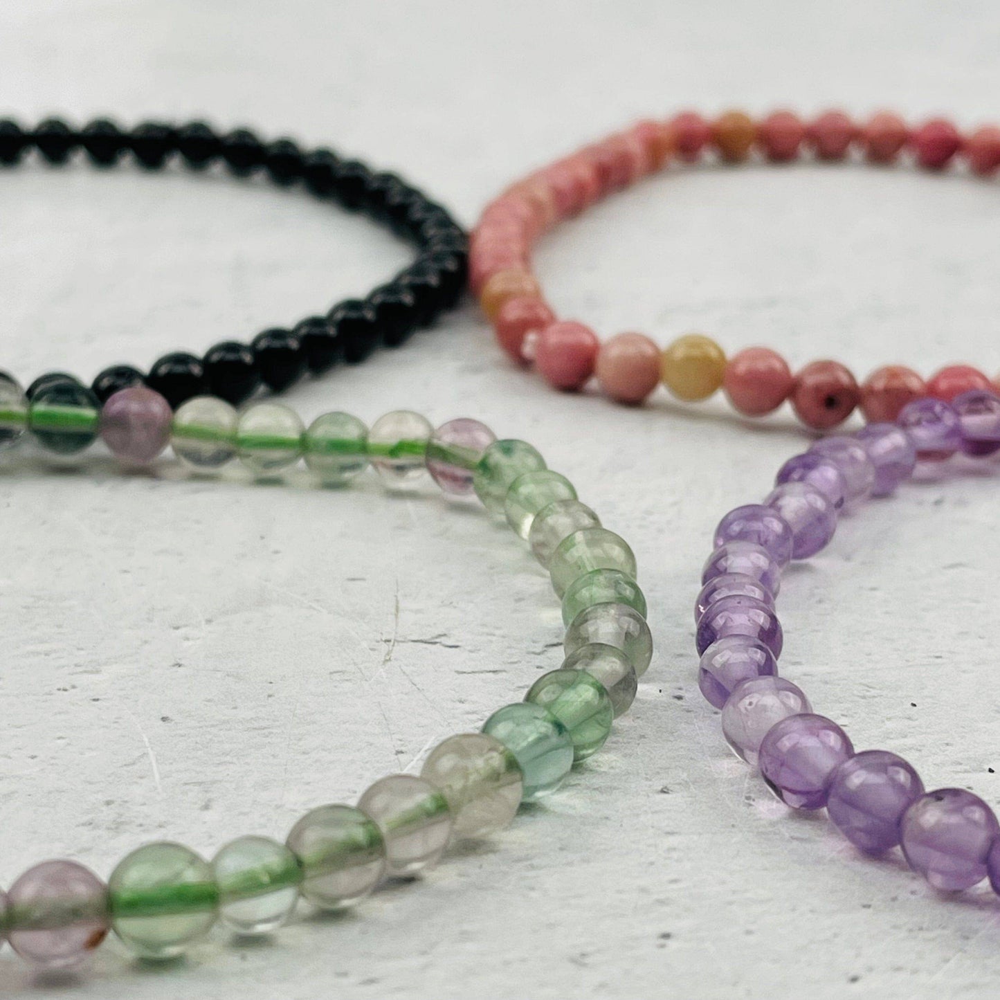 Rhodonite 4mm Gemstone Bracelets