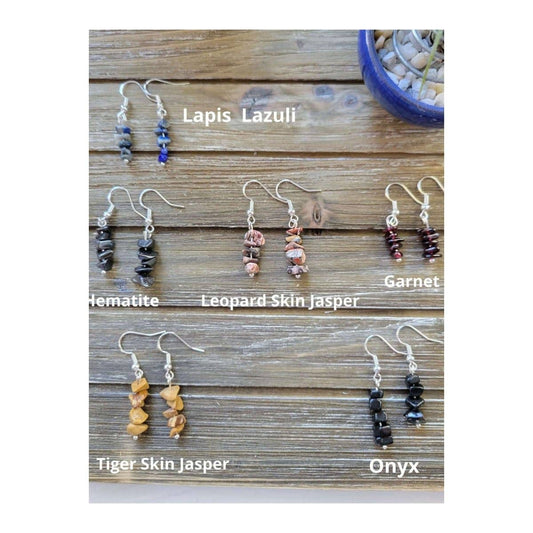 Crystal Earrings Bohemian Style: Onyx / Silver