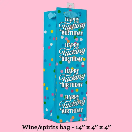 Happy F'ing Birthday deluxe wine bag