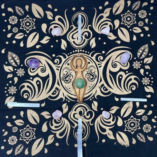 Angel Flower Crystal Grid Cloth - Alter/Tarot Cloth